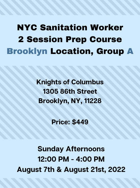 NYC Sanitation Worker Class Deposit - Brooklyn, Group A - Civil