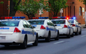 Cop cars driving by