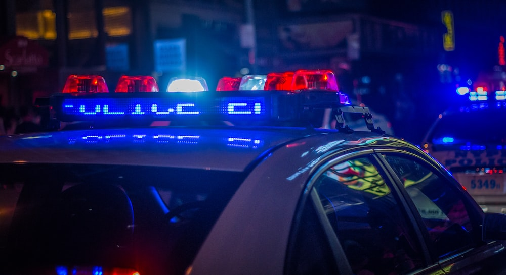 Top lights of a police car