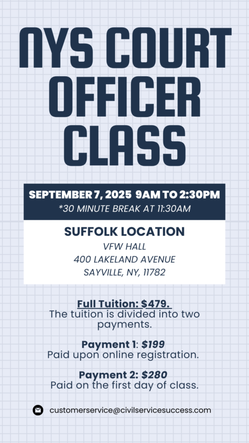 2025 NYS Court Officer Exam Prep Course - Suffolk