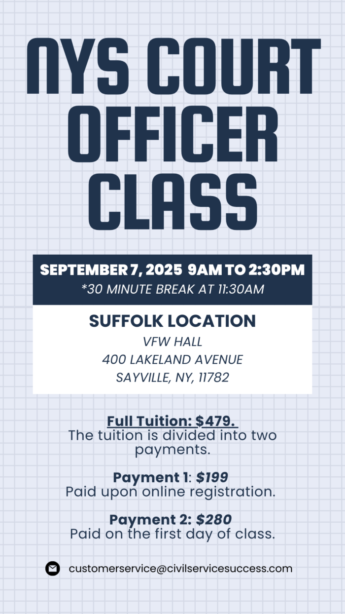 2025 NYS Court Officer Exam Prep Course - Suffolk
