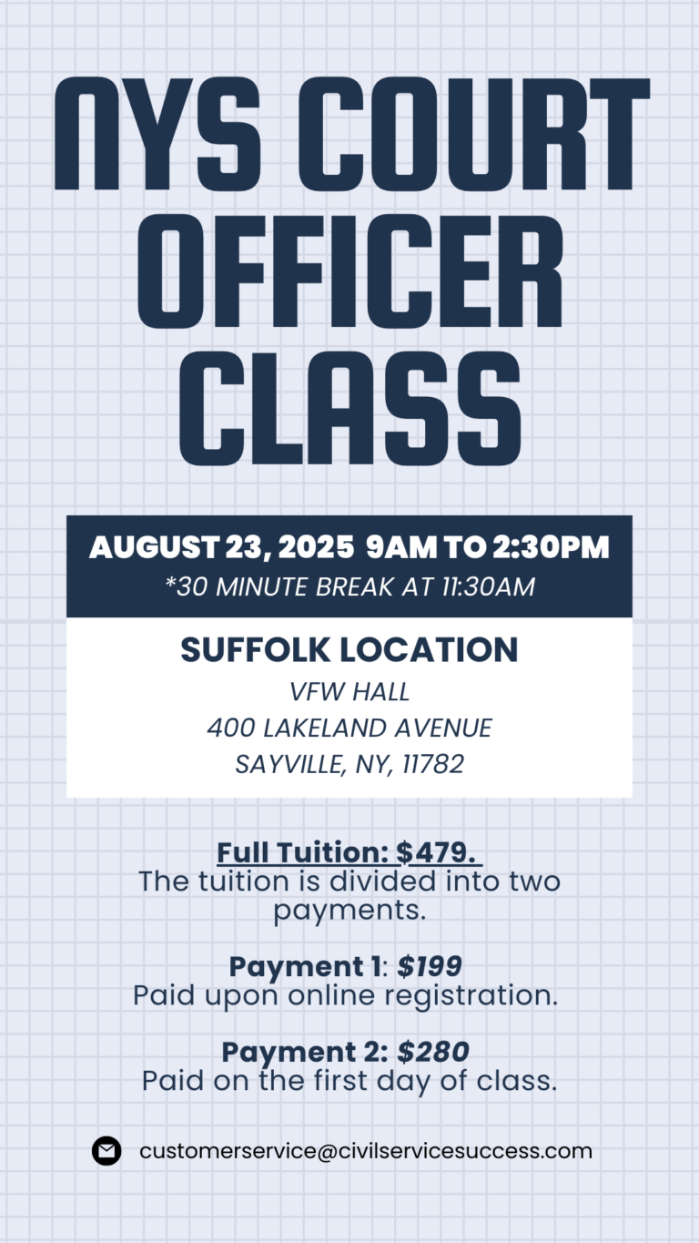 NYS Court Officer Exam and Application info