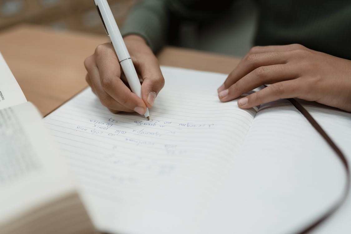 A person writing
